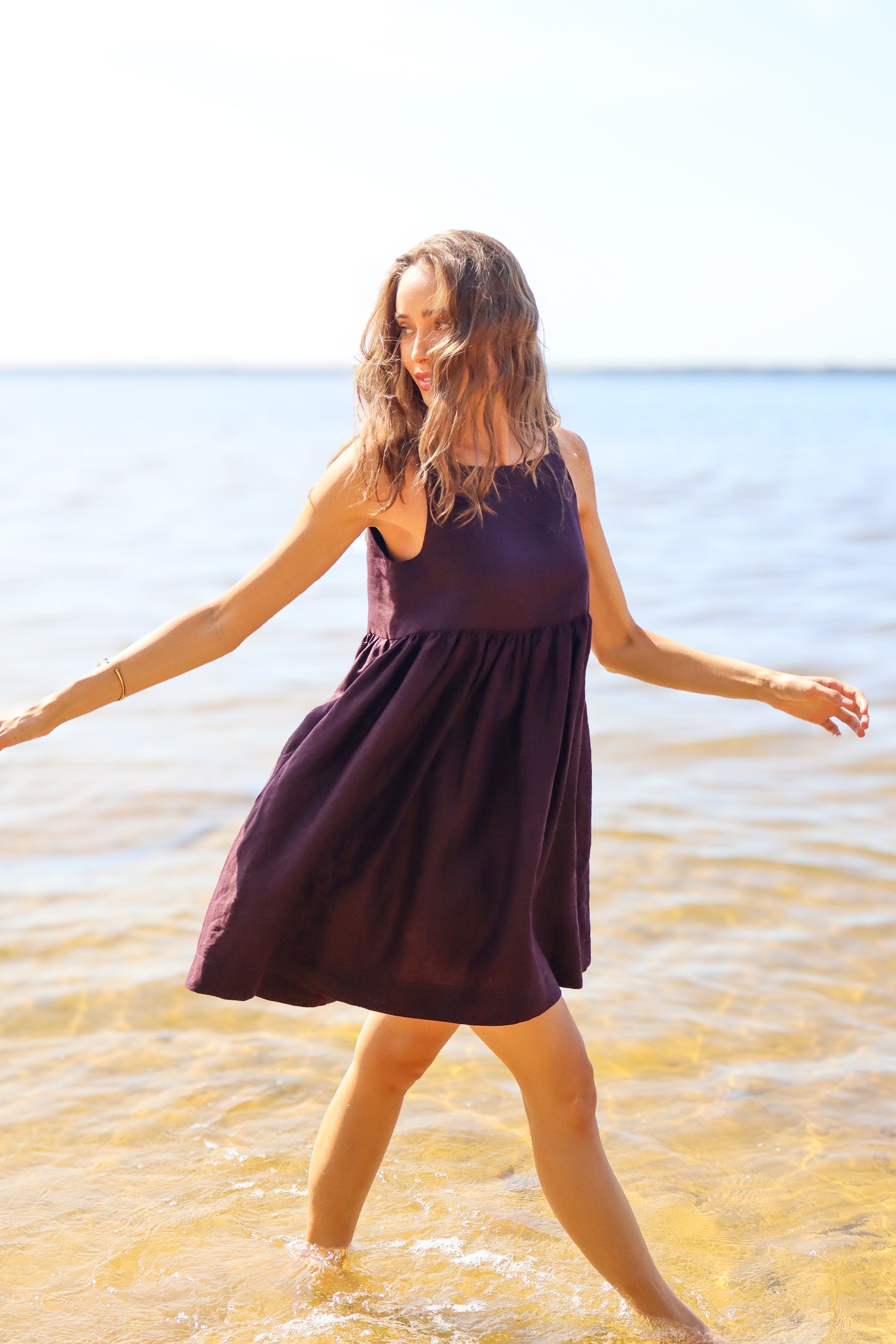 Mia Mini Dress - Mahogany