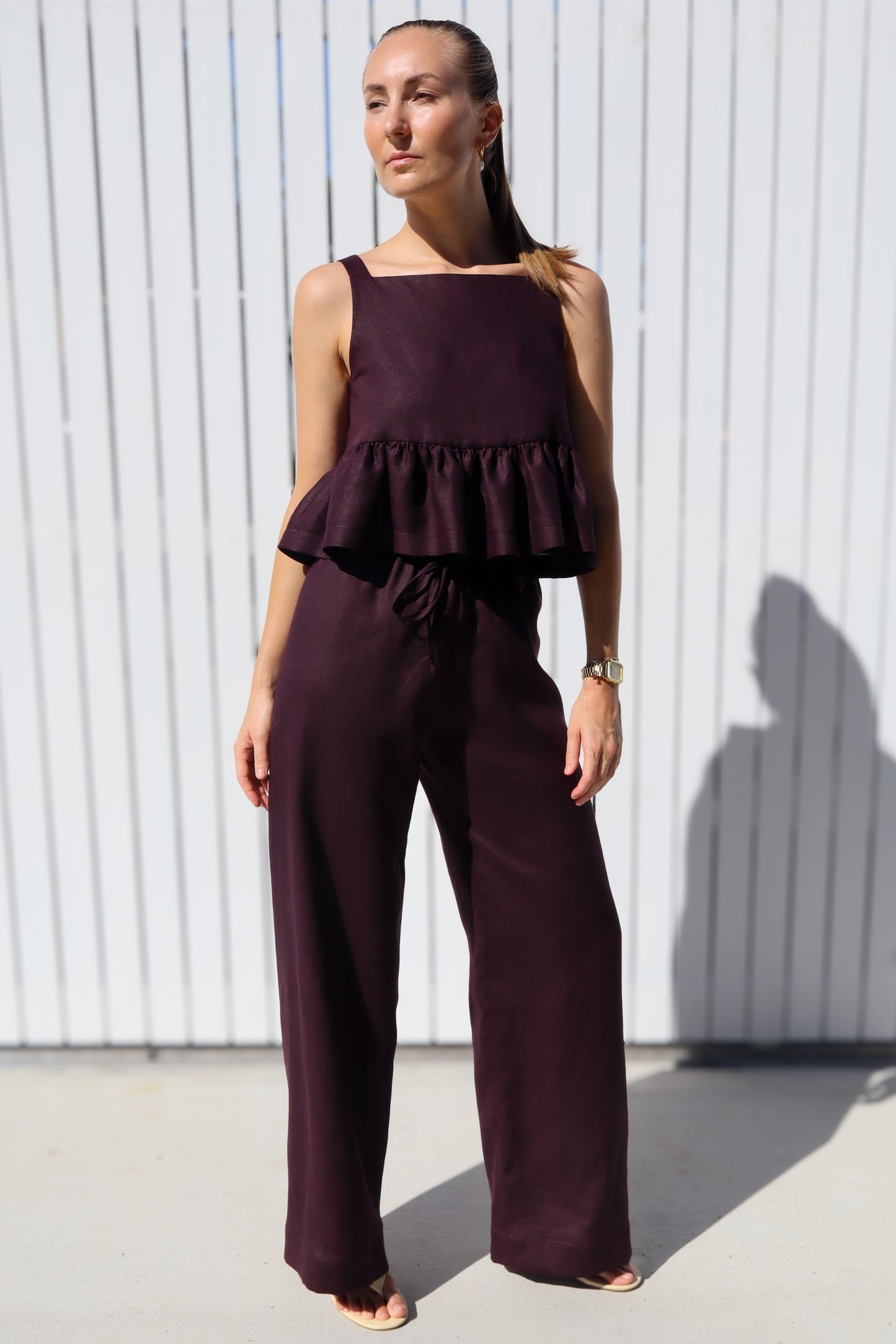 Mia Pant Set - Mahogany
